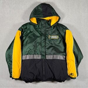 VINTAGE Starter Green Bay Packers Hooded Puffer Jacket XXL | 90s NFL | Rare